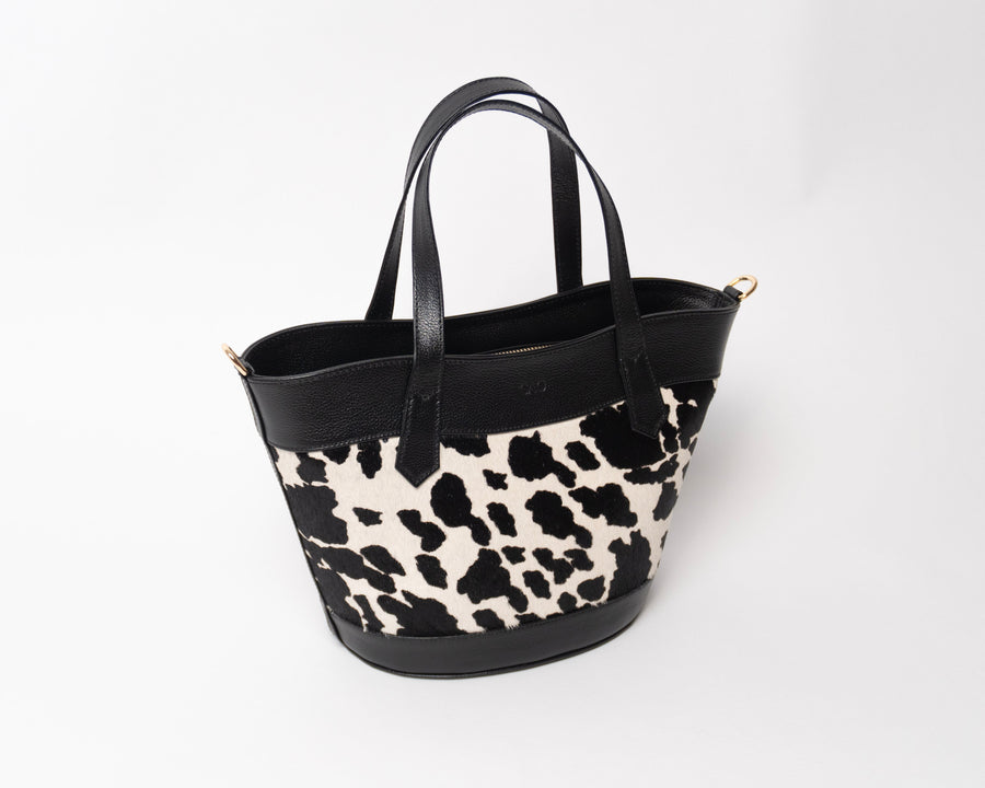 Aria Bag - Cow print negro