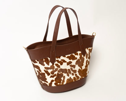 Aria Bag - Cow print marrón