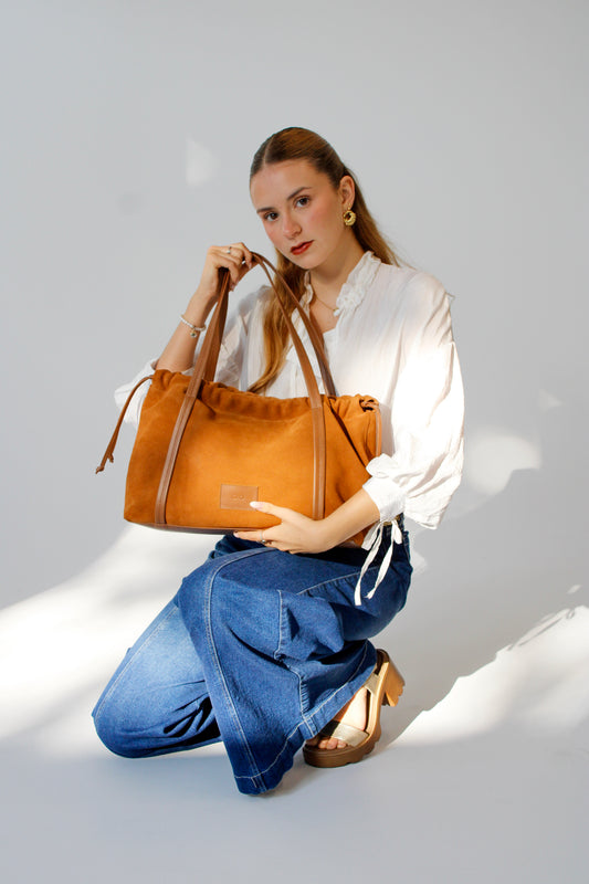 Hanna Tote Bag - Gamuzón Camel