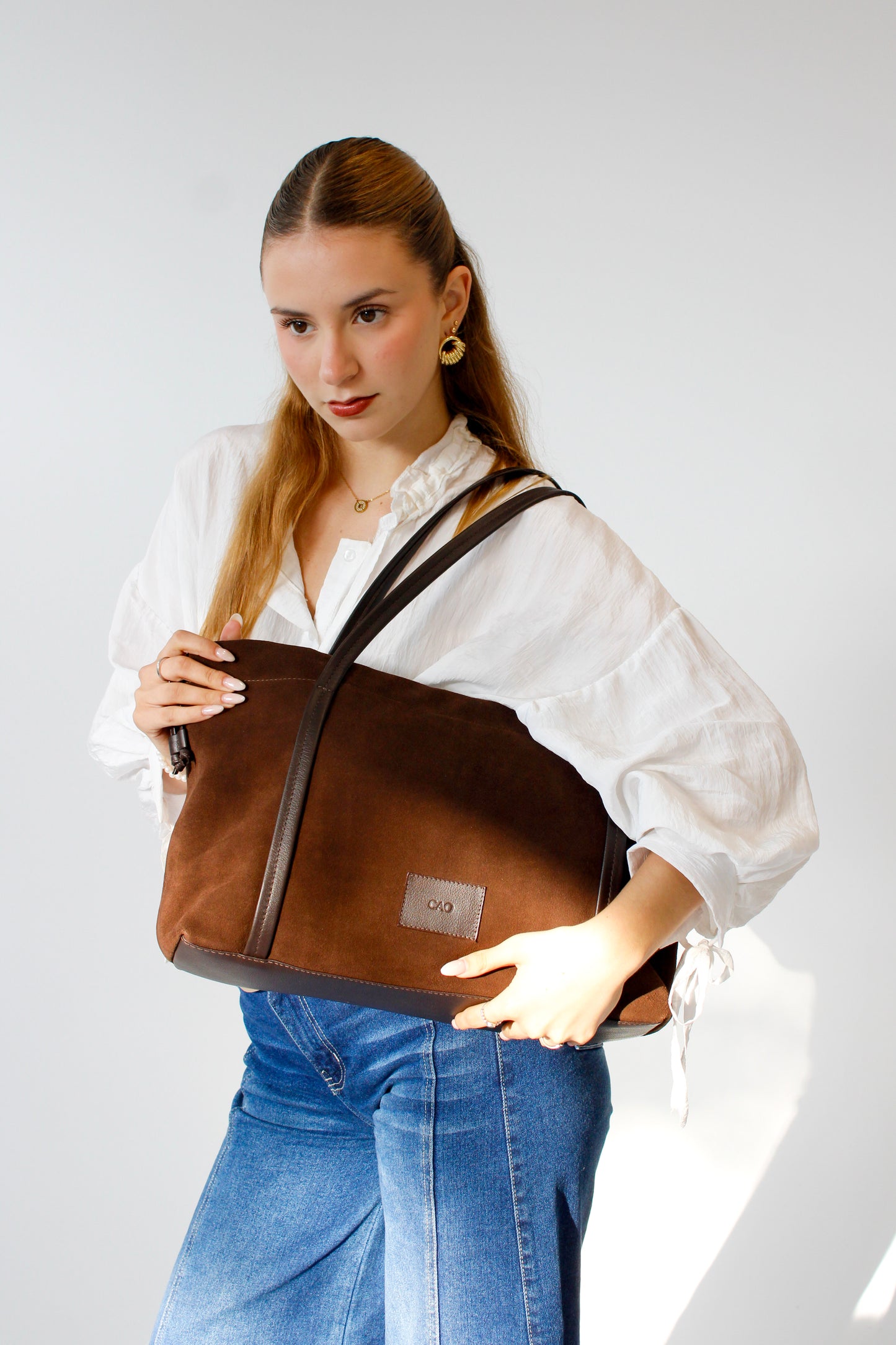 Hanna Tote Bag - Gamuzón Chocolate